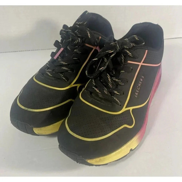 Sketchers Sz 4 Street Uno Gen1-Pop of Neon 310543L Rainbow Sneakers - Picture 2 of 7